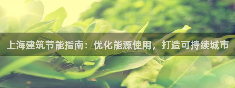 尊亿娱乐国际官网：上海建筑节能指南：优化能源使用，打造可持续城市