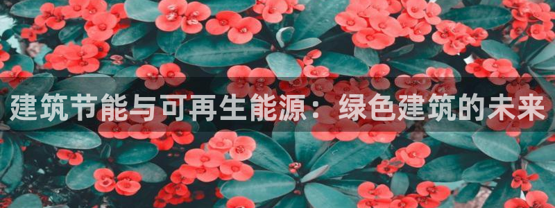 e尊官网：建筑节能与可再生能源：绿色建筑的未来