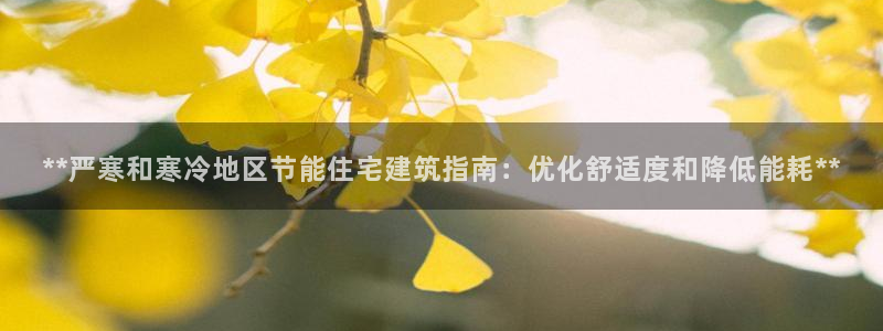 e尊国际app：**严寒和寒冷地区节能住宅建筑指南：优化舒适度和降低能耗**