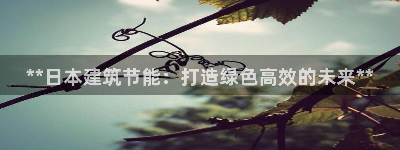 e尊国际客户端下载：**日本建筑节能：打造绿色高效的未来**