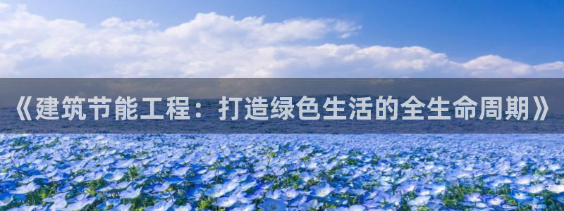 e尊国际-可可计划：《建筑节能工程：打造绿色生活的全生命周期》