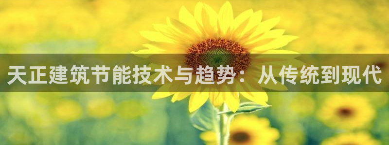e尊国际官网·网址：天正建筑节能技术与趋势：从传统到现代